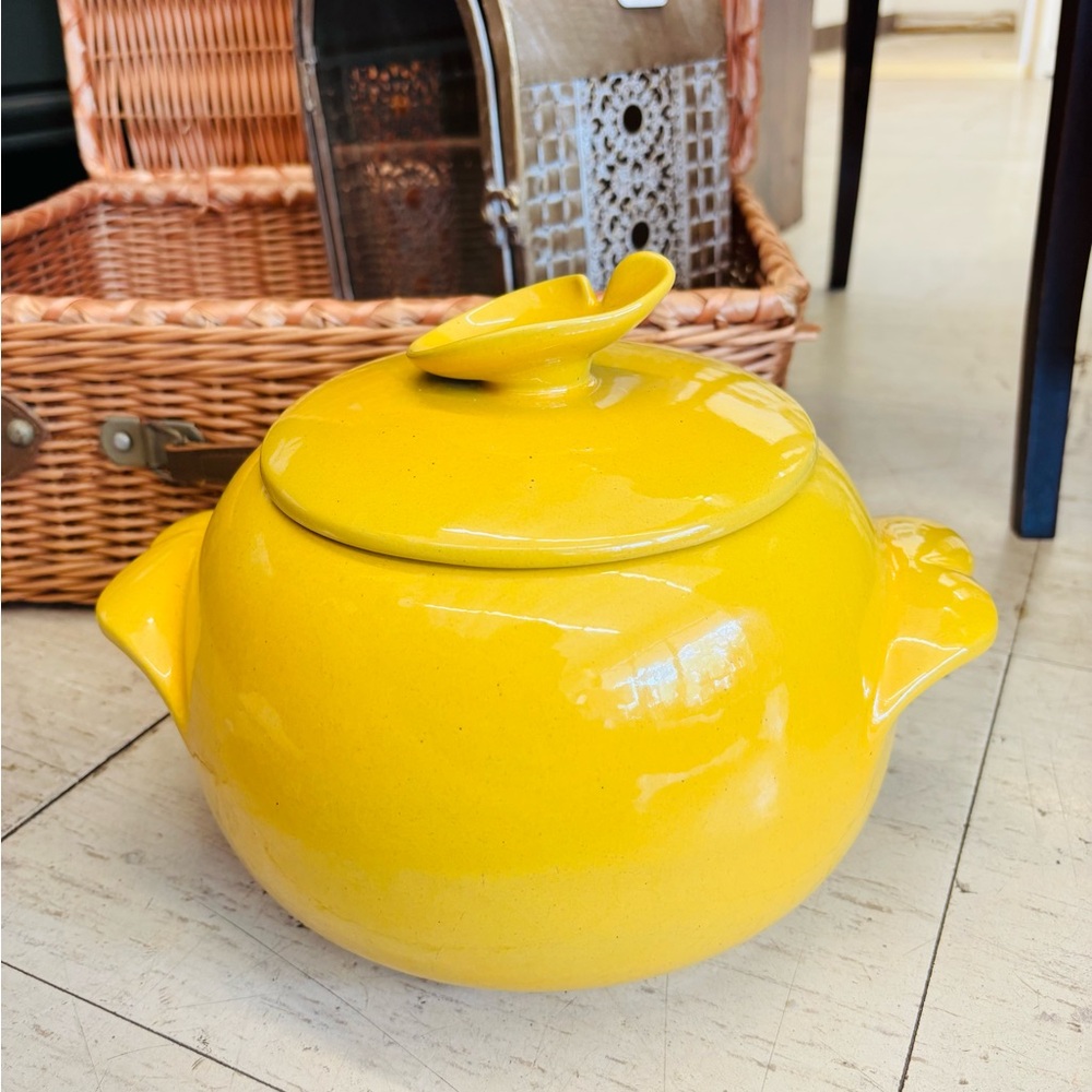 Vintage Frankoma Yellow Ceramic Soup Tureen with Lid